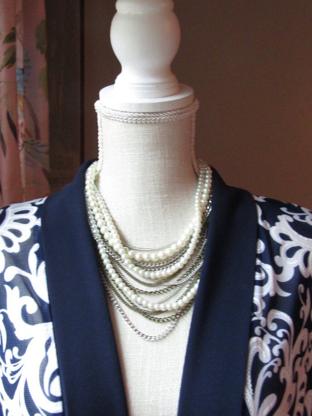 Lena Bernard/Boston Proper Multi Chain & Pearl Necklace
